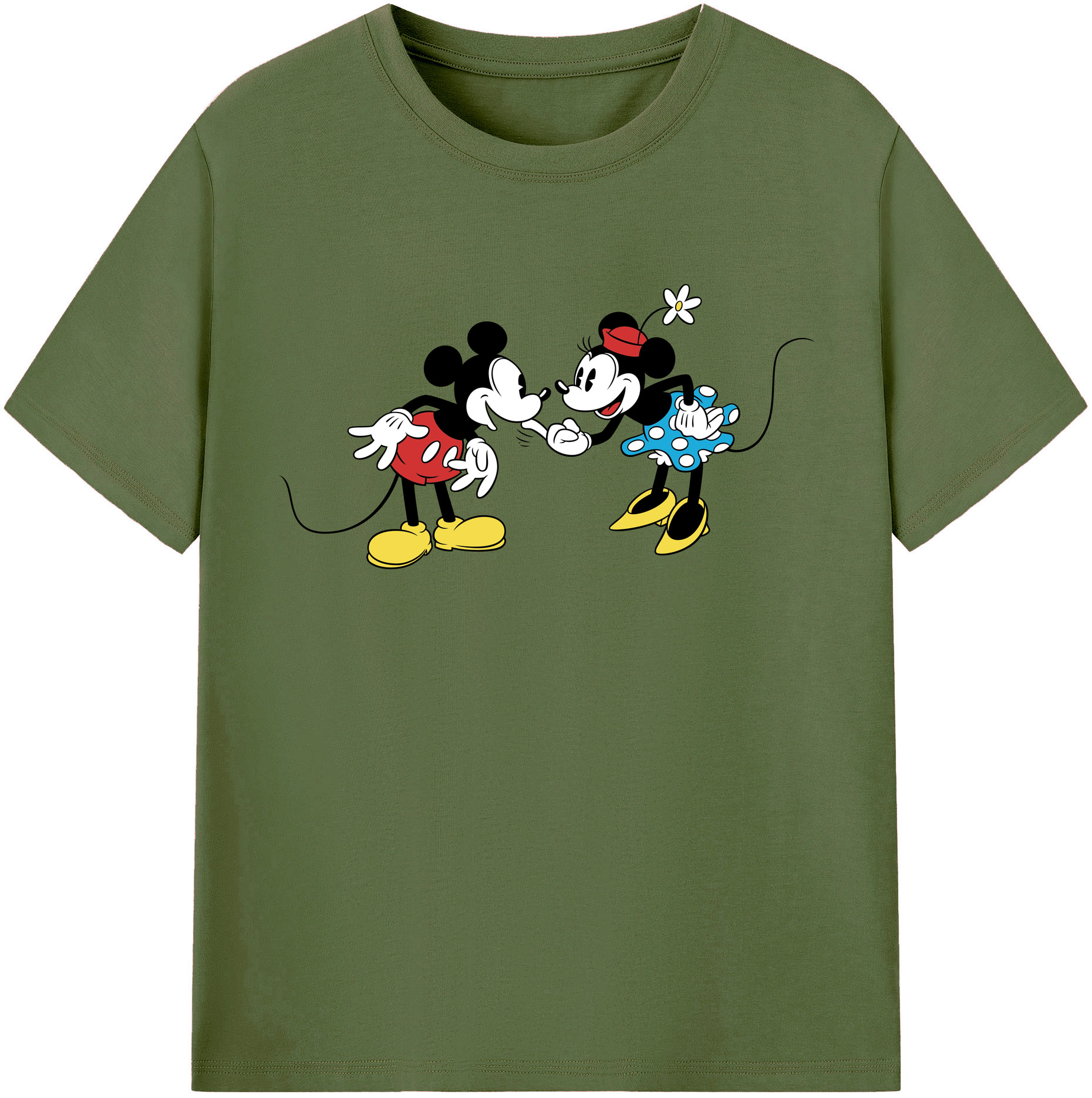 （画像用） ミッキーマウス Mickey Mouse 綿100％半袖Tシャツ（フロントプリント）